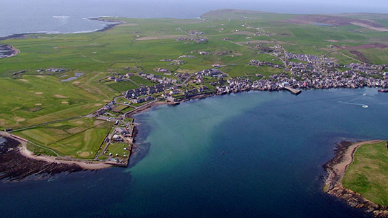 Aerial view of Orkney