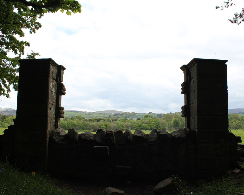 Two stone gate piers