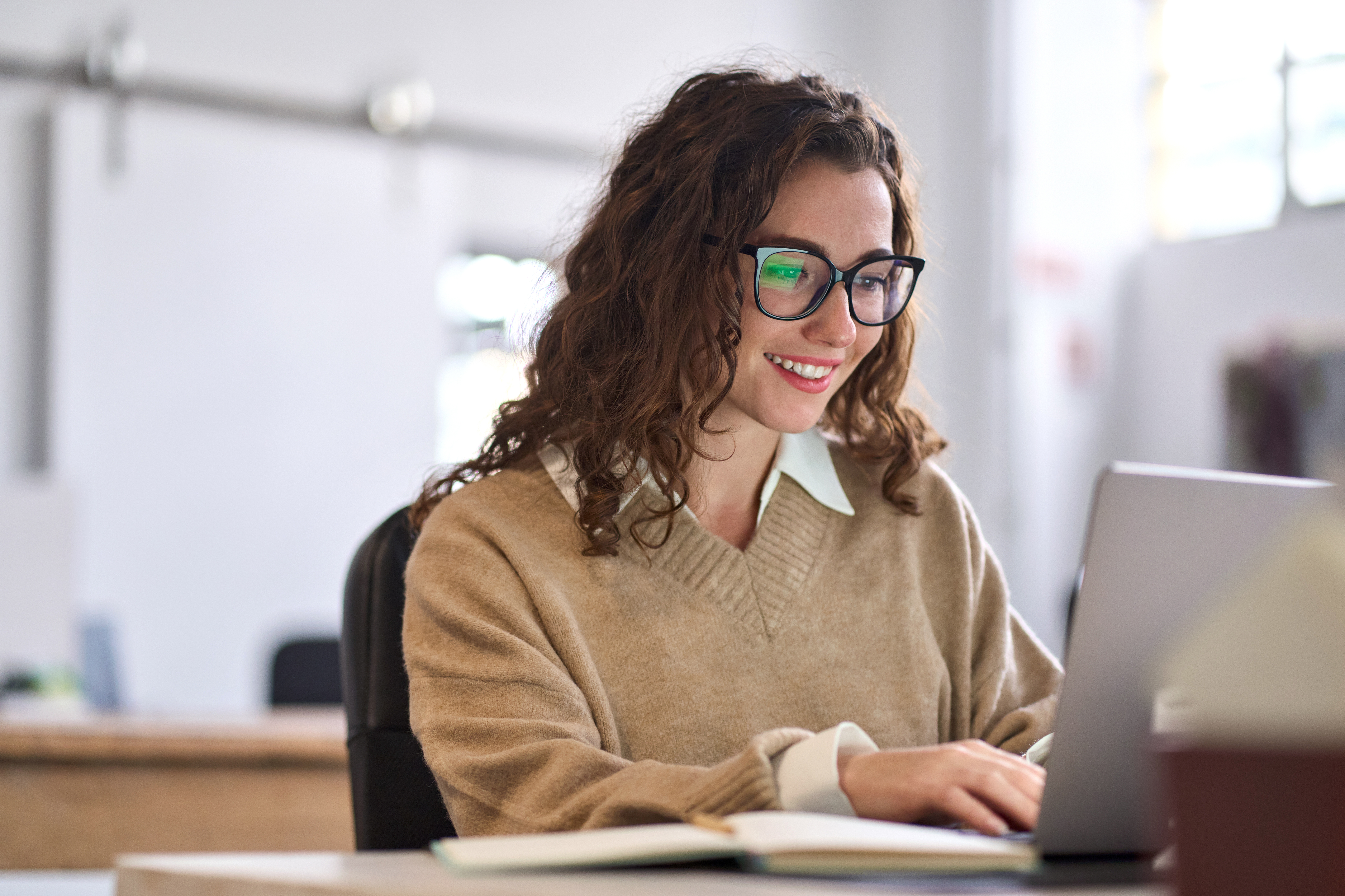 A student working on a laptop
