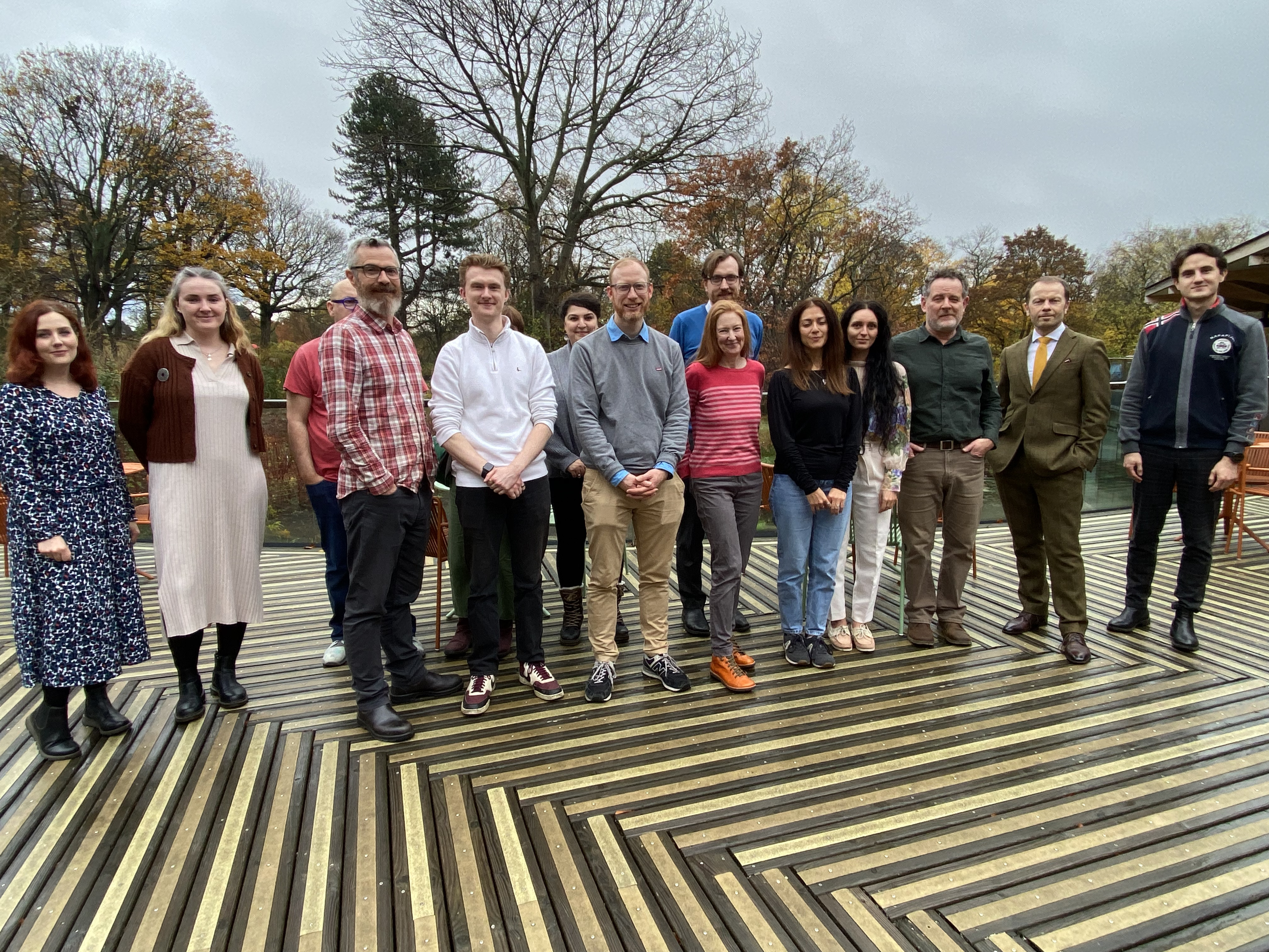 Mix of students standing in a line