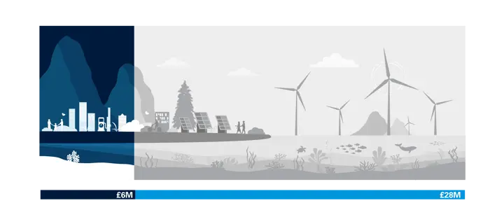 Wind turbines and sealife in water