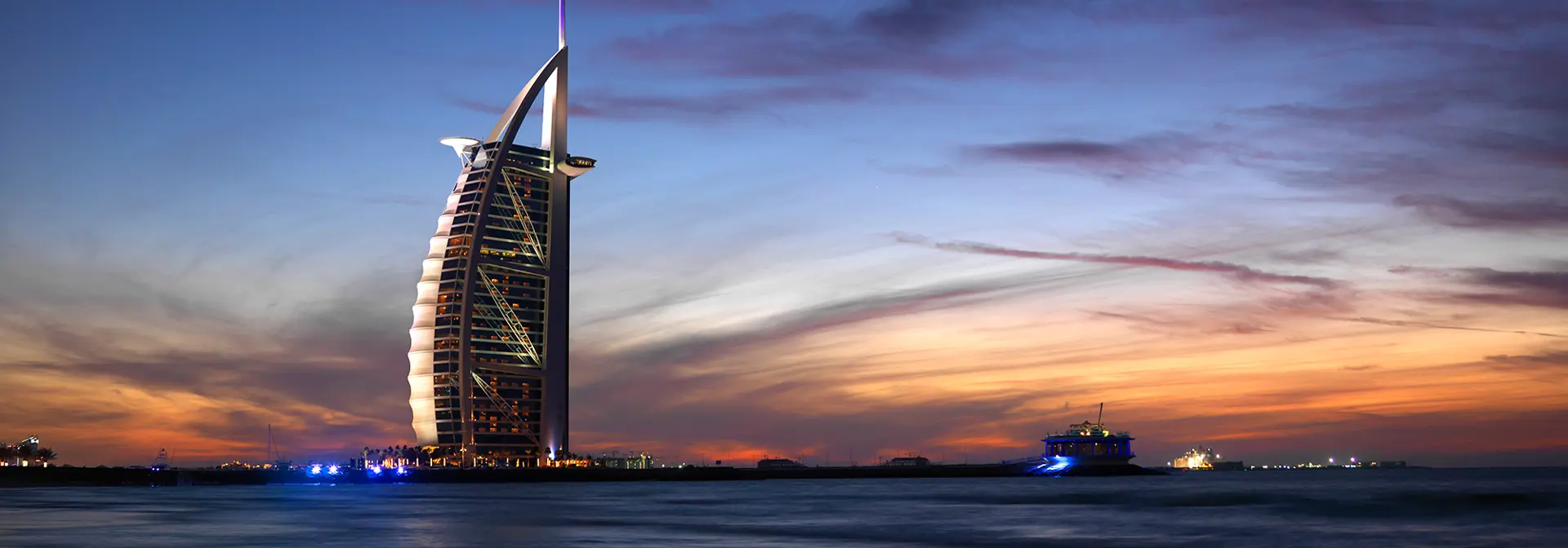 Dubai building at night
