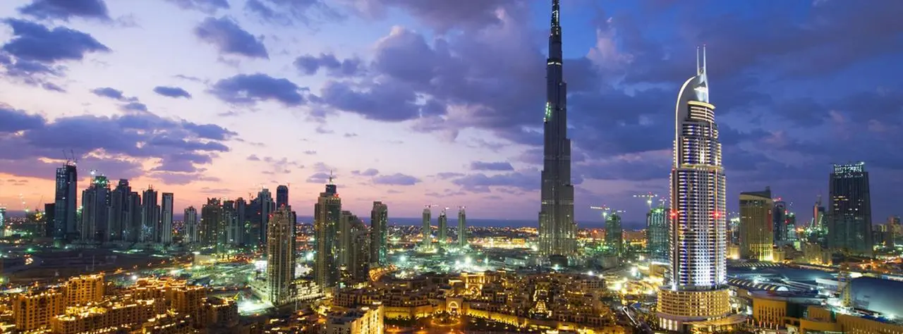 Dubai skyline at night