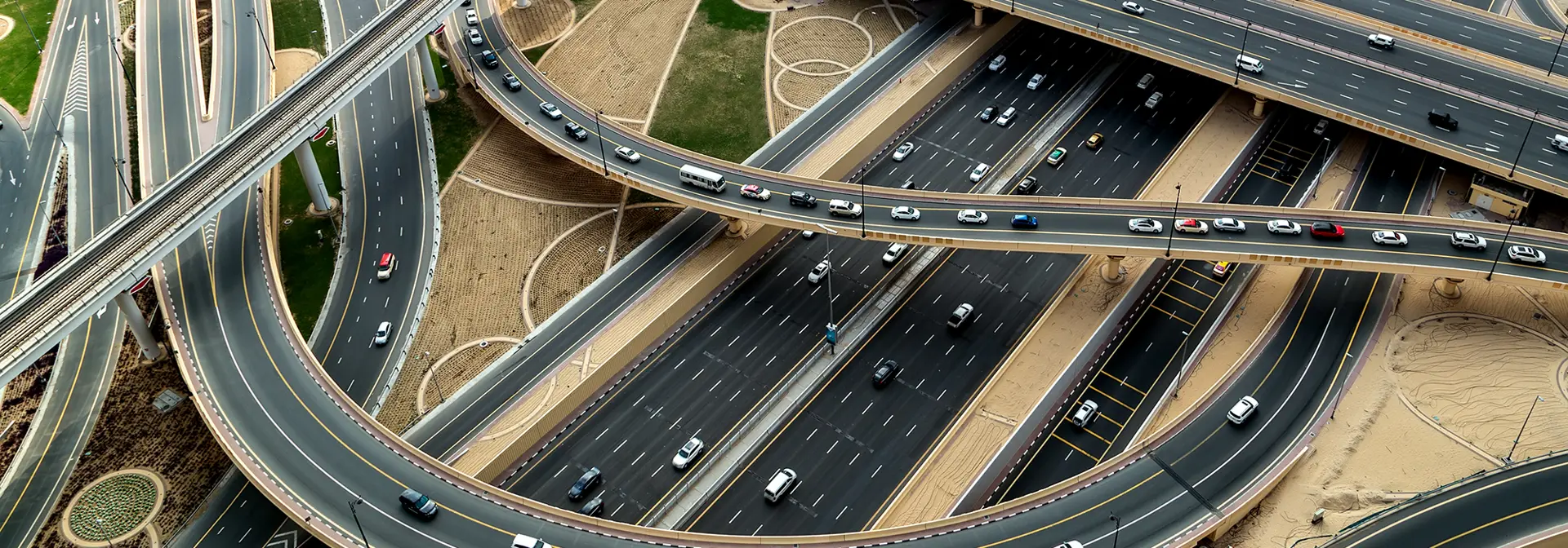 Dubai aerial road view