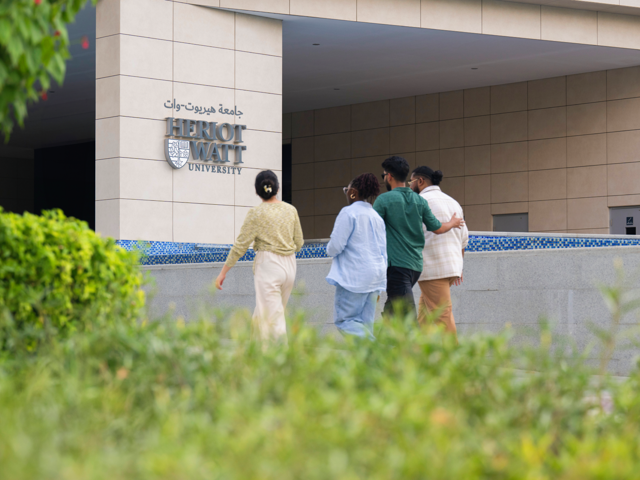 Students walking outside