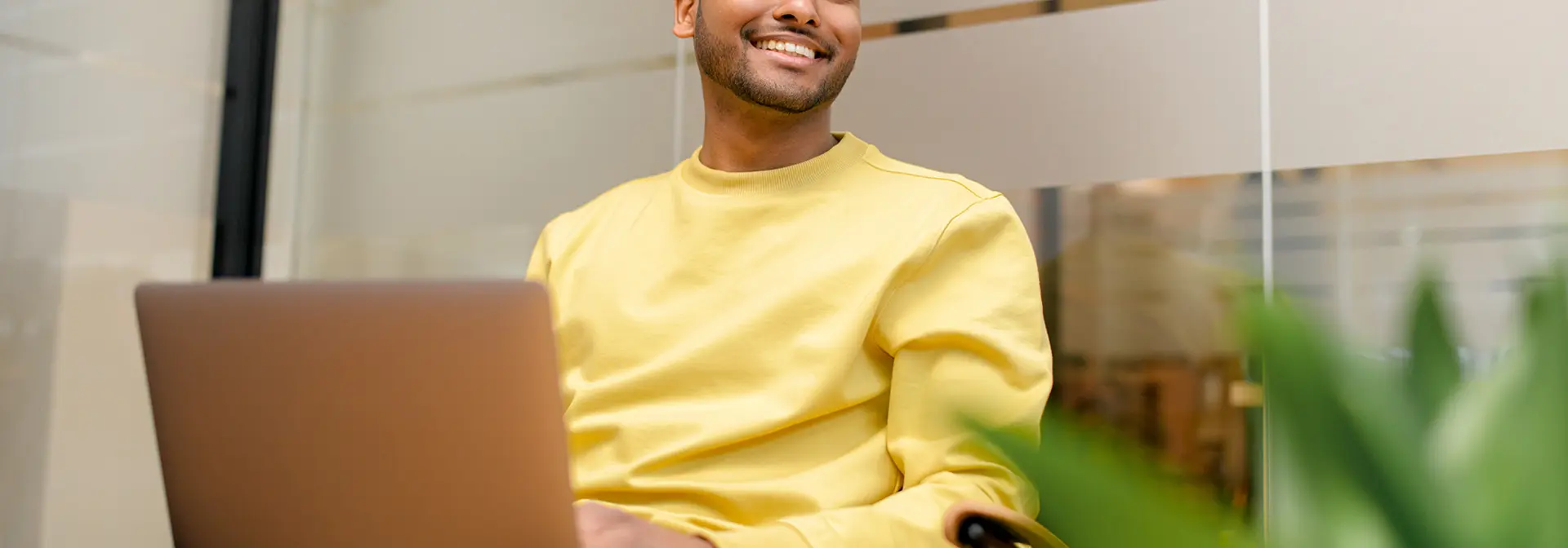 A man working on a laptop