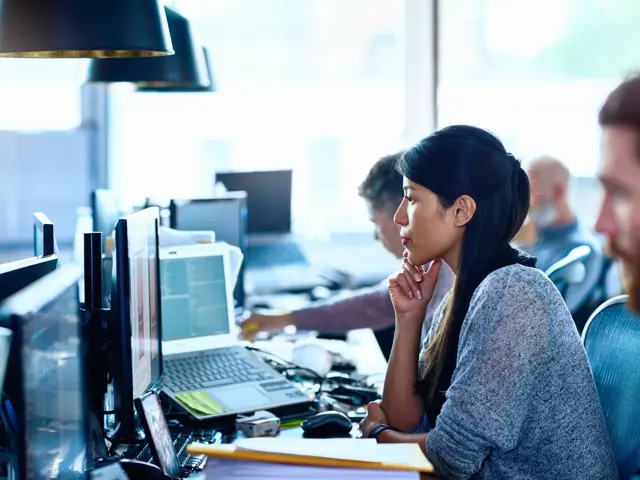 Student at computer screen
