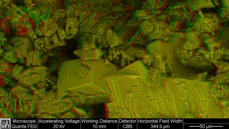 Kaolinite clay booklets in a sandstone pore

