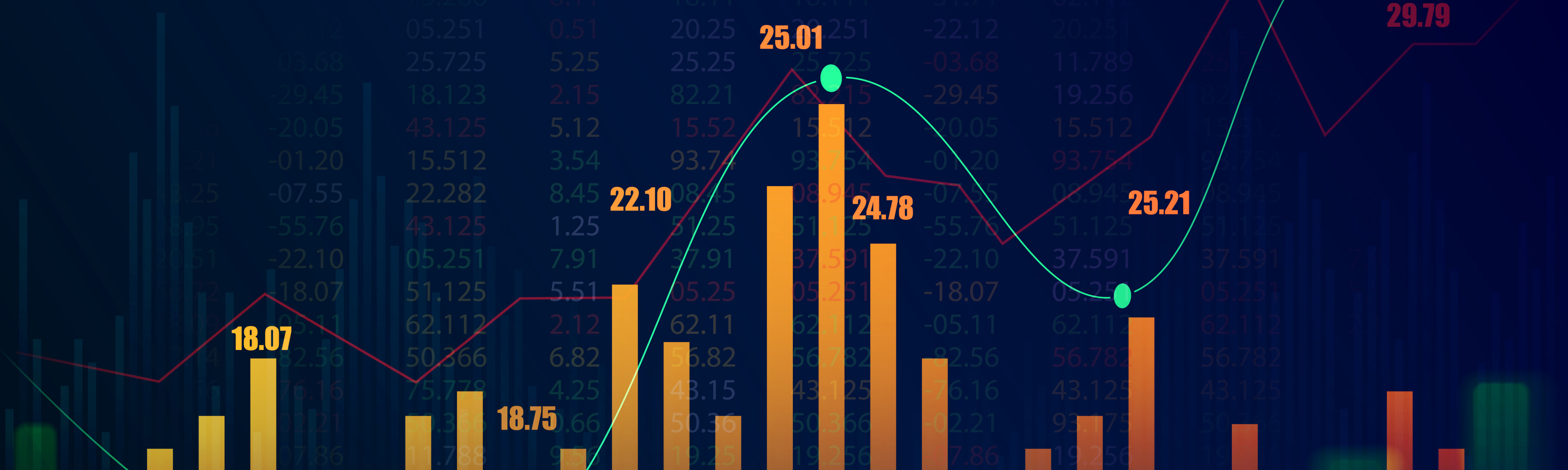 Illustration of a graph chart featuring arrows indicating trends and data movement.