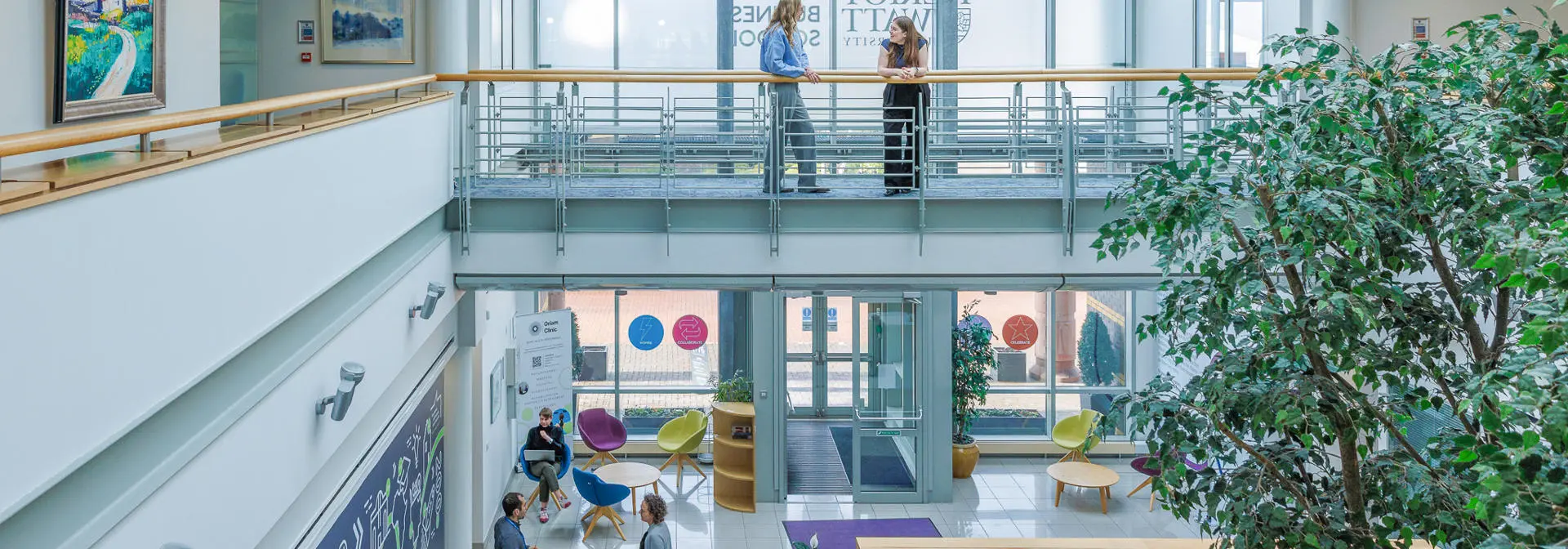 Individuals in the main reception area of EBS.