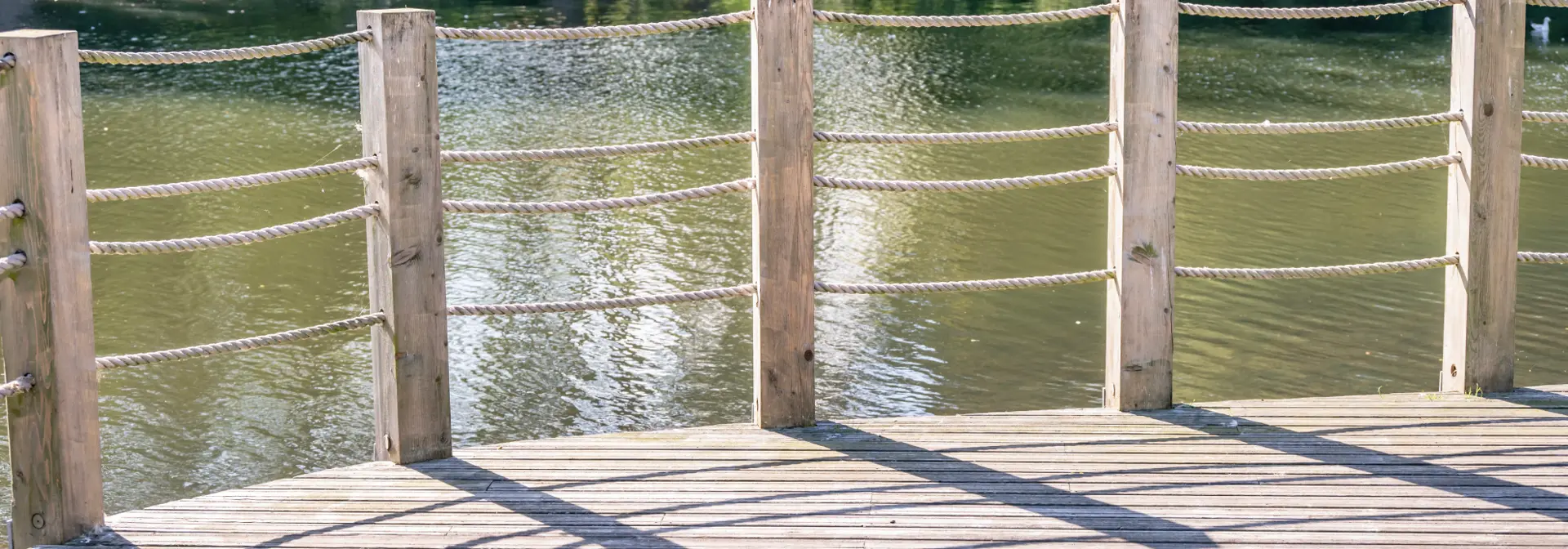 Fencing around the loch on the Heriot-Watt Edinburgh campus.