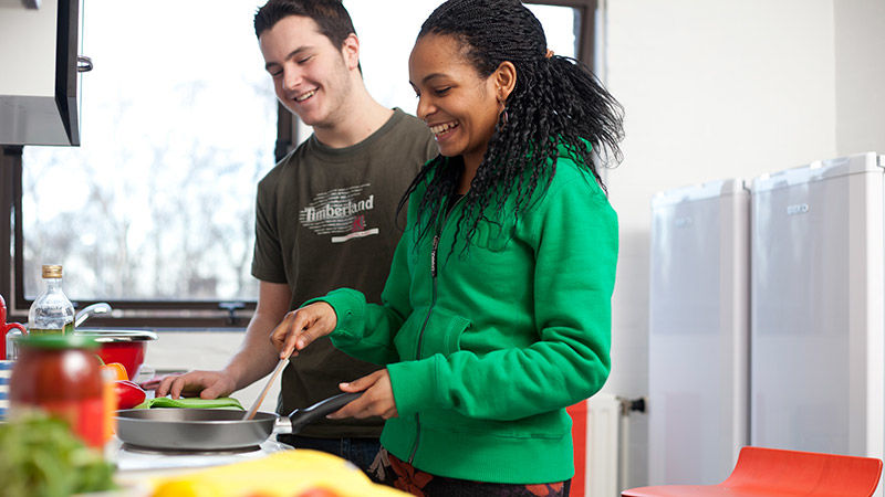 Students in kitchen