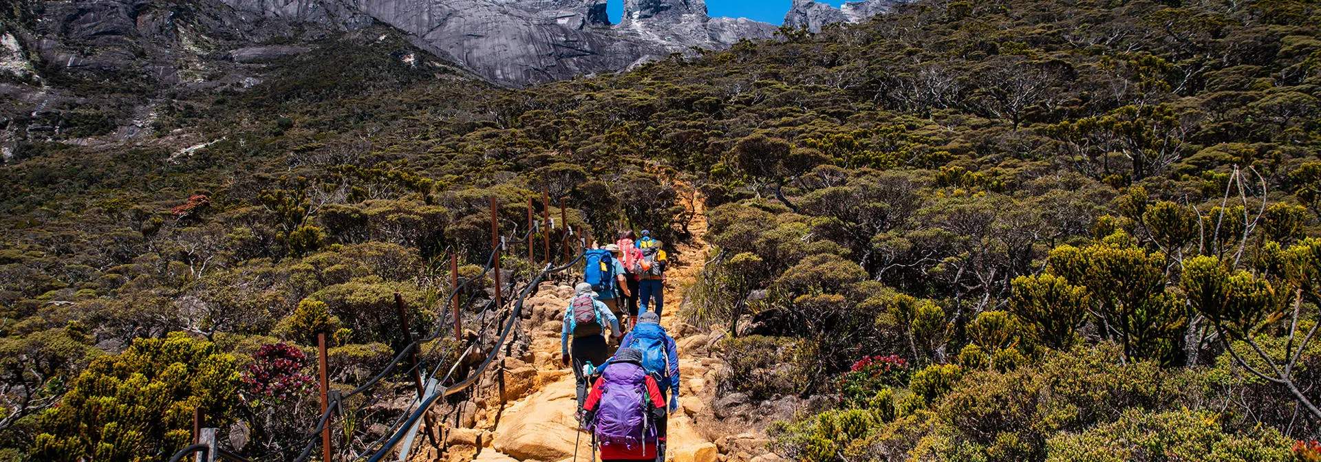 Hikers on Mount Kinabalu in Malaysia