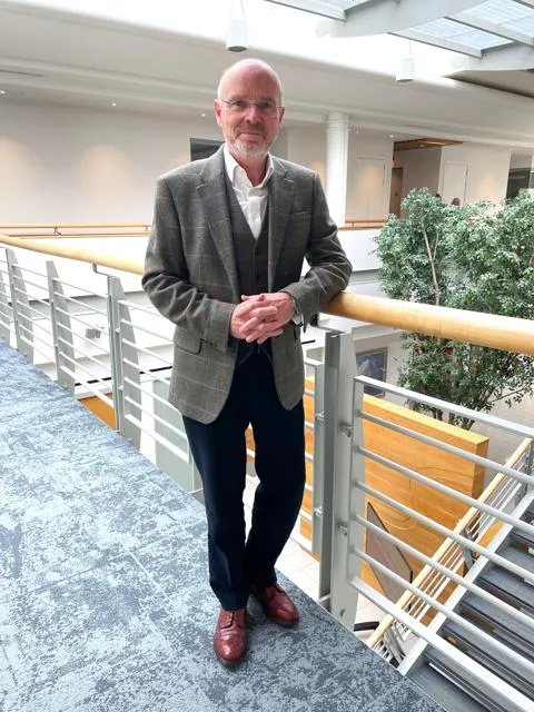 Professor Angus Laing pictured standing within the EBS.