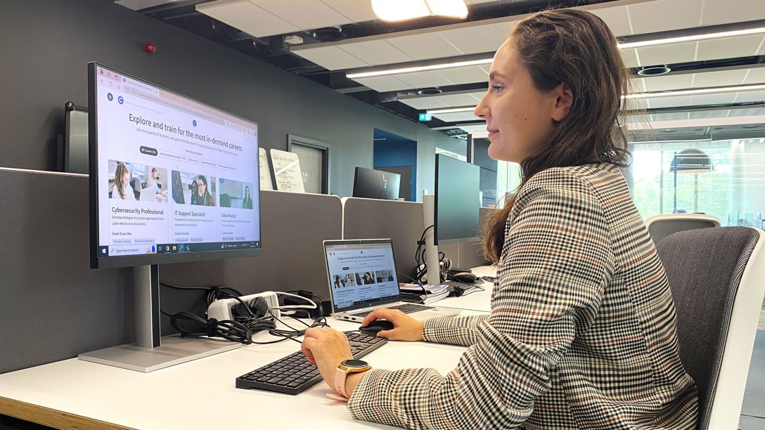 Studying online with Coursera Career Academy.