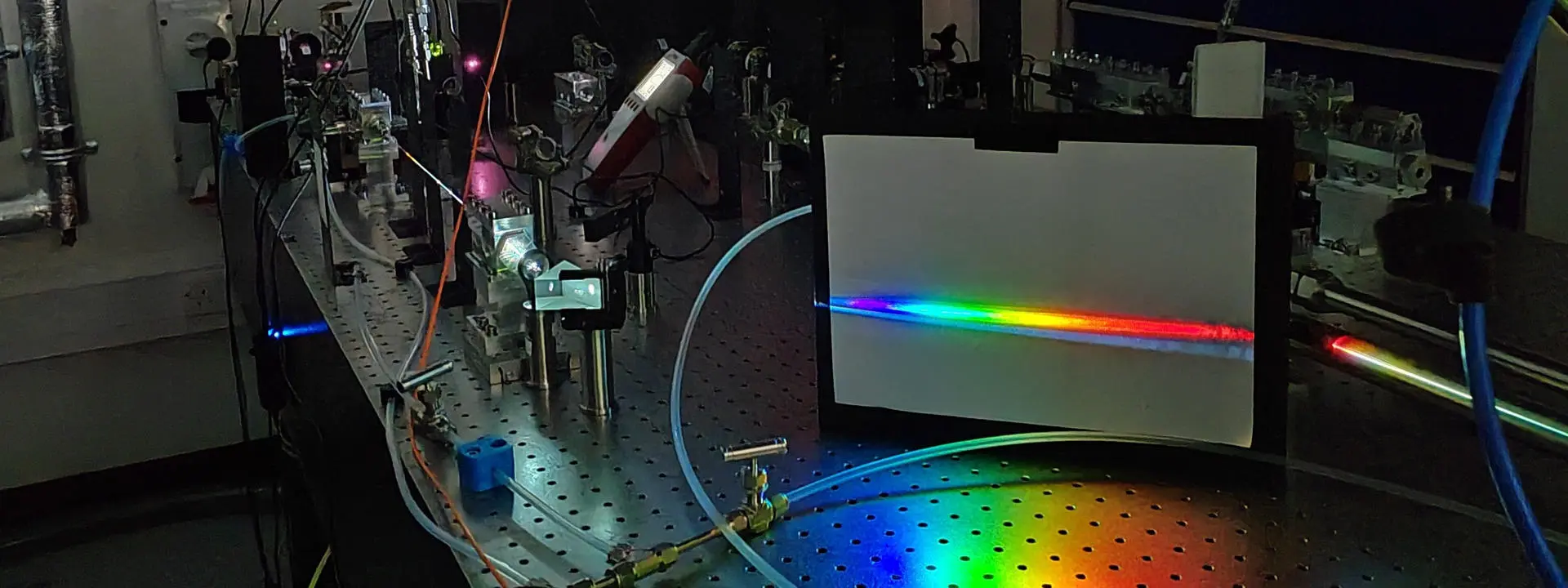Lasers in a lab. Dr Christian Brahms is building a new type of light source for extremely fast laser pulses.