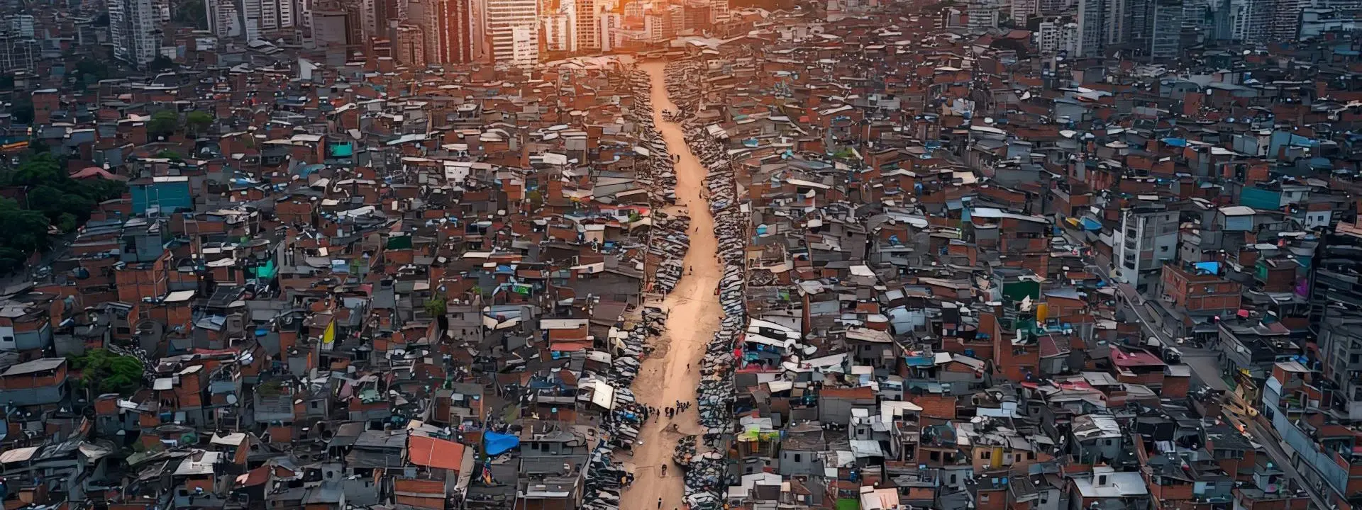 Temporary housing on outskirts of major city