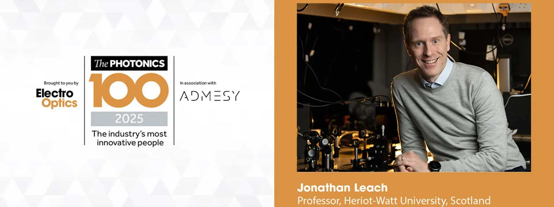 A person in a photonics lab