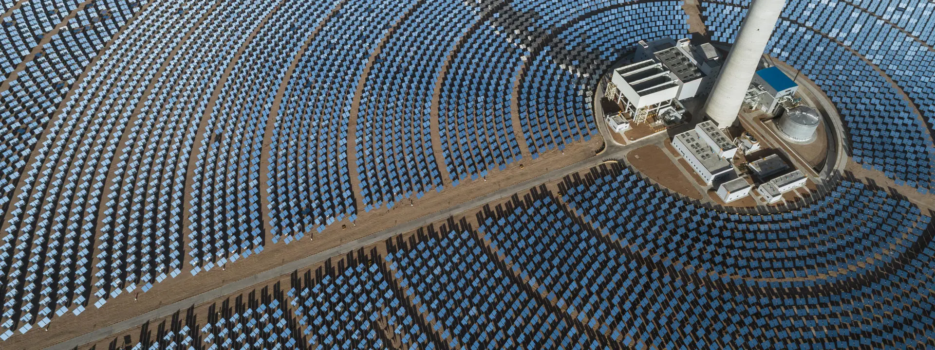 Aerial view of solar thermal plant