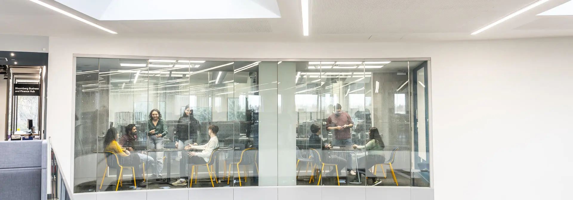 Students working in a breakout room.