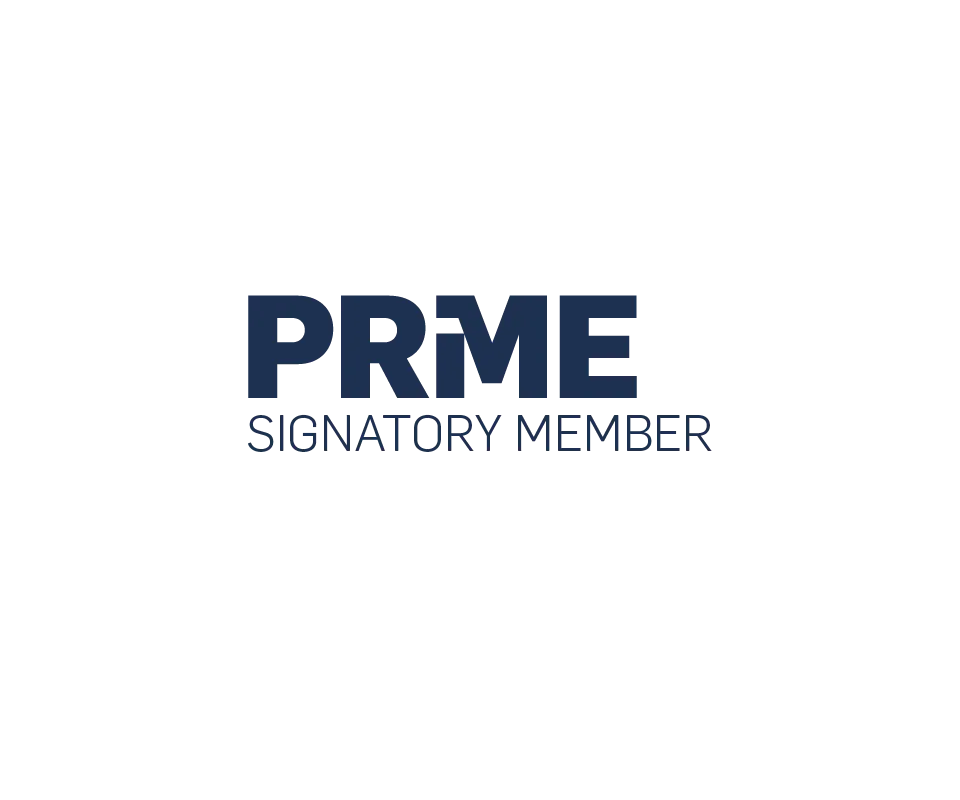 Logo for PRME Principles for Responsible Management Education).