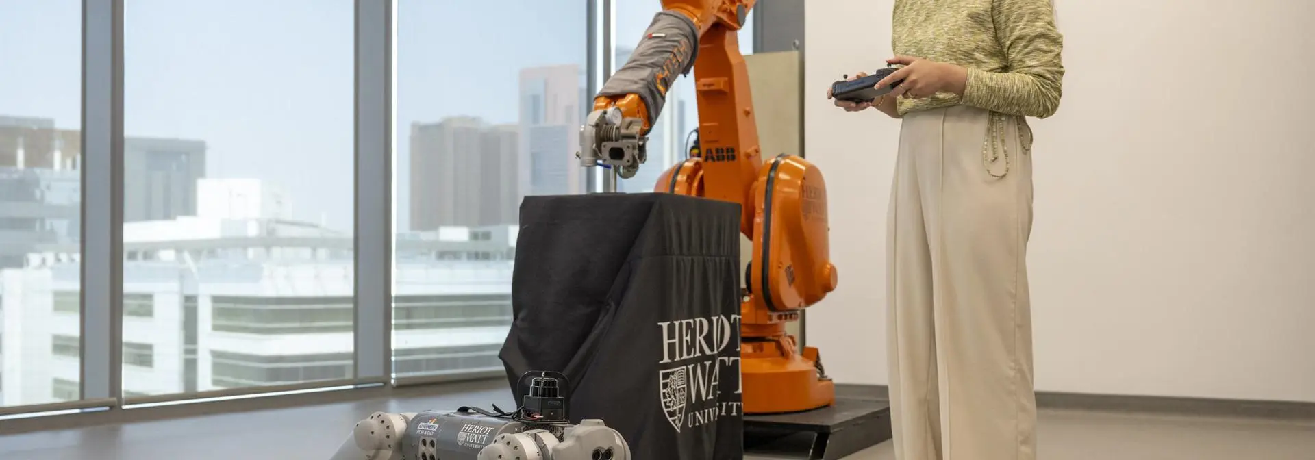 Student working with Robotics