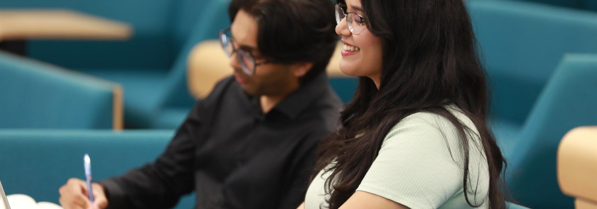 Students in Dubai studying on campus