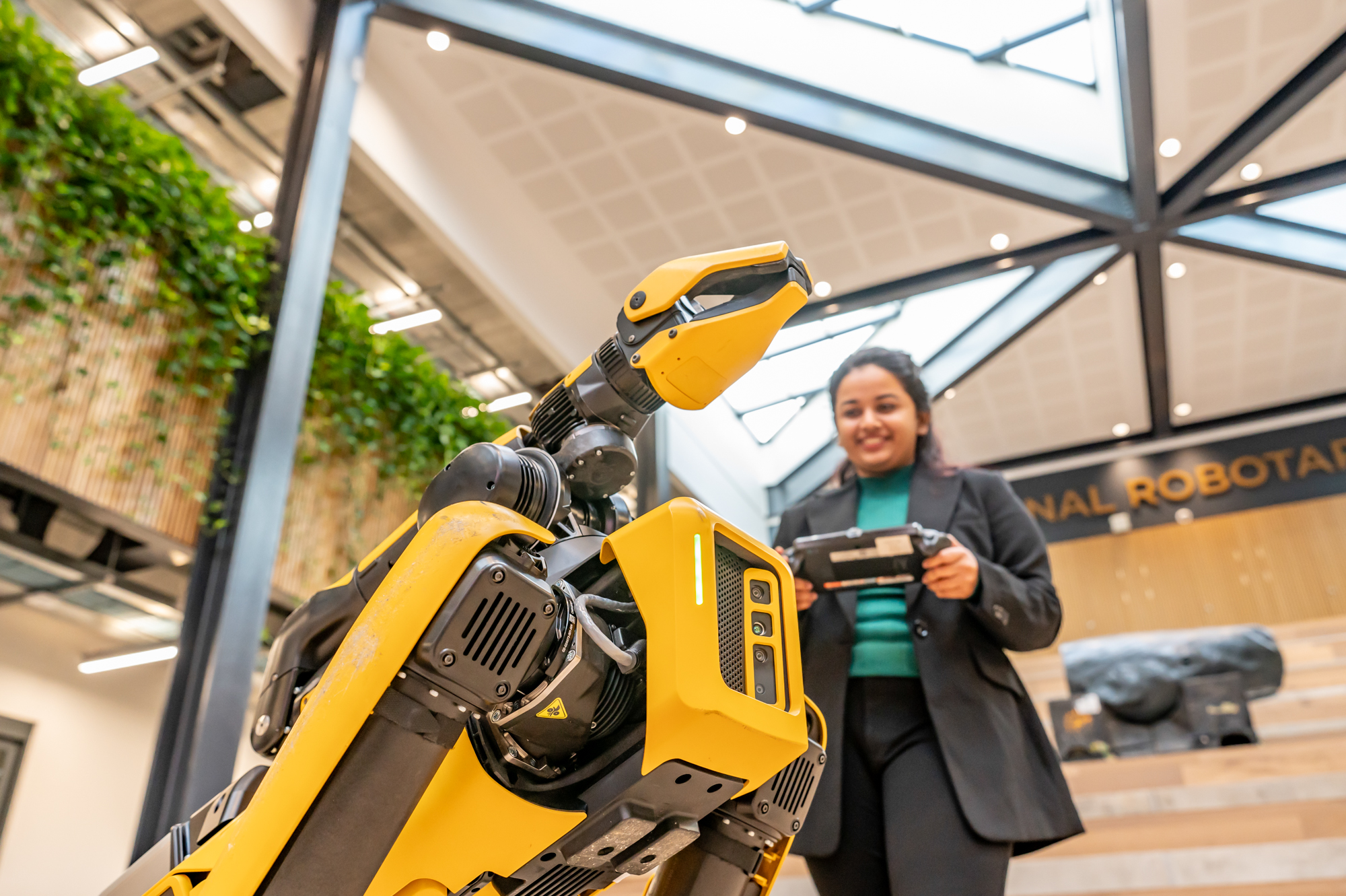Robot controlled by a student with a remote control