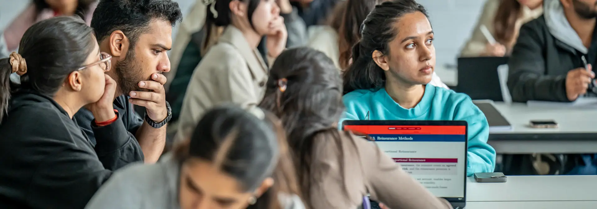 Students in a lecture in a classroom