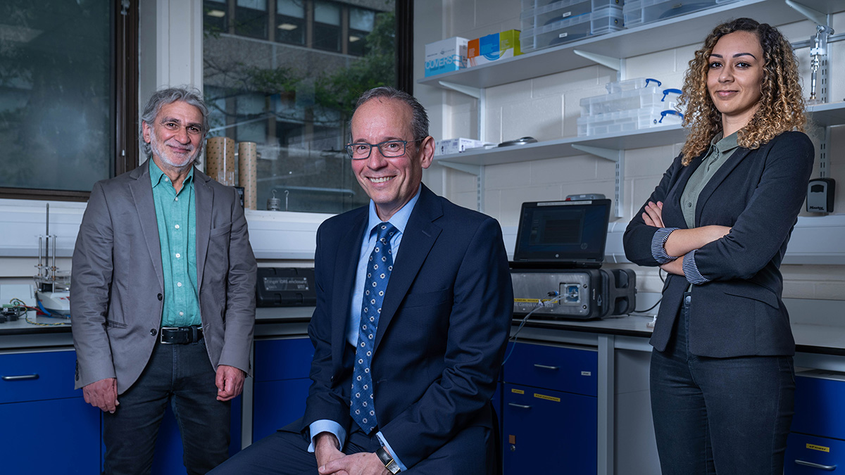 From left to right, IntelliPalp co-founders Professor Bob Reuben and Professor Alan McNeill with Technical Director Femi Johnson.