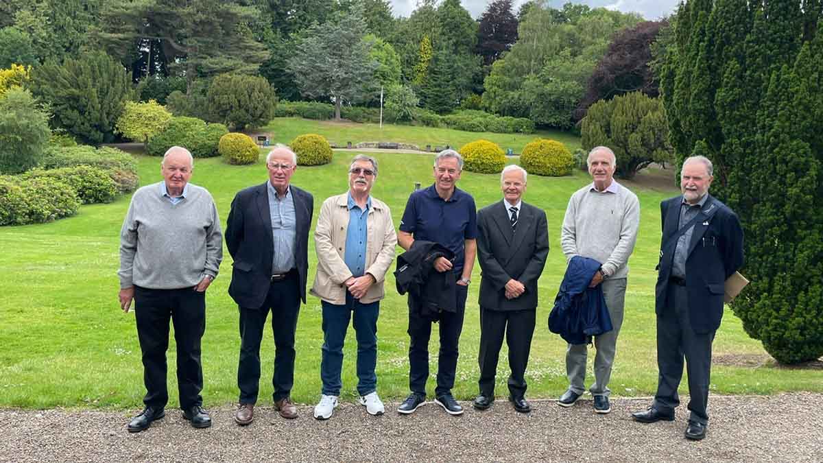 Heriot-Watt Class of 1972 Civil Engineering Alumni revisit the Sunken Garden, Edinburgh Campus