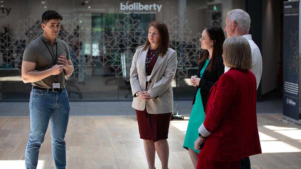Conan Bradley, CTO of Bioliberty, a tech start-up based at the National Robotarium, meets Deputy First Minister Kate Forbes