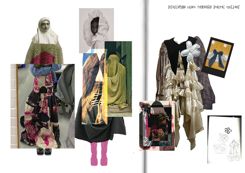 Developing looks through digital collage for collection by Shareefa Hafiya Rifaiya Mowlana